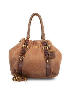 Prada Cervo Antik Leather Top Handle Bag on SALE 